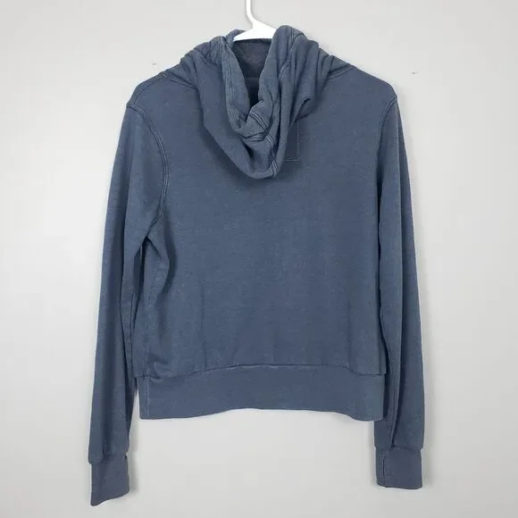 Aviator Nation Ninja Hoodie Sweatshirt Womens XS Blue Gray Funnel Neck - Picture 2 of 8